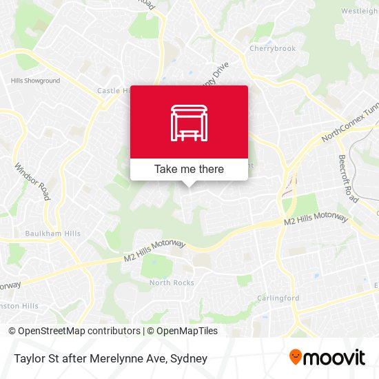 Taylor St after Merelynne Ave map