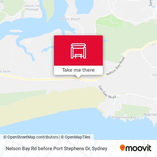 Nelson Bay Rd before Port Stephens Dr map