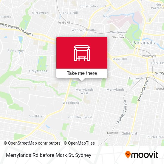 Merrylands Rd before Mark St map