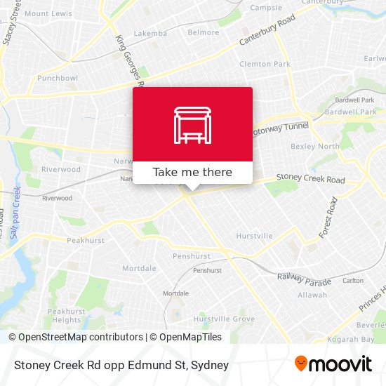 Stoney Creek Rd opp Edmund St map