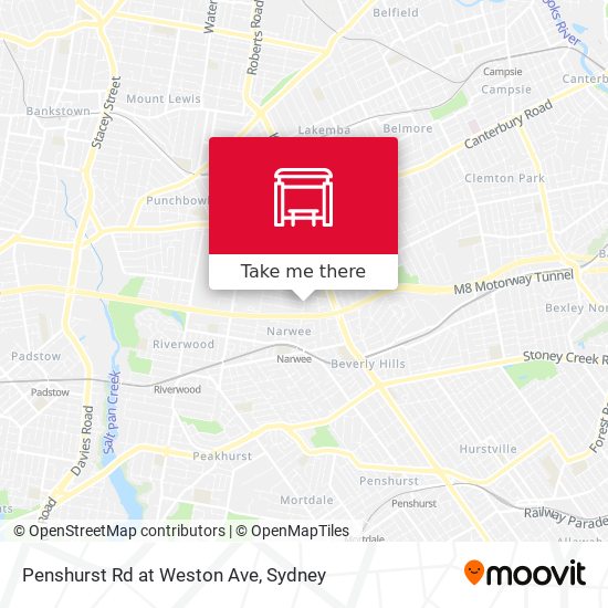 Penshurst Rd at Weston Ave map
