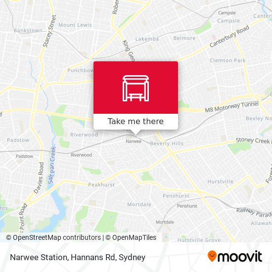 Mapa Narwee Station, Hannans Rd