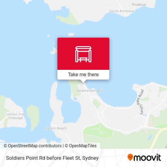 Soldiers Point Rd before Fleet St map
