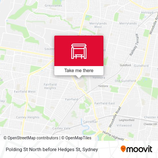 Polding St North before Hedges St map