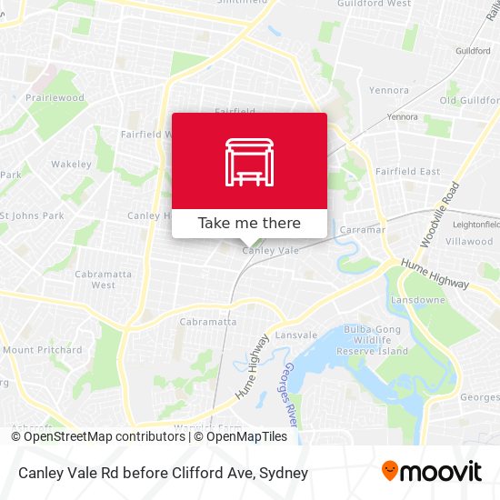 Canley Vale Rd before Clifford Ave map