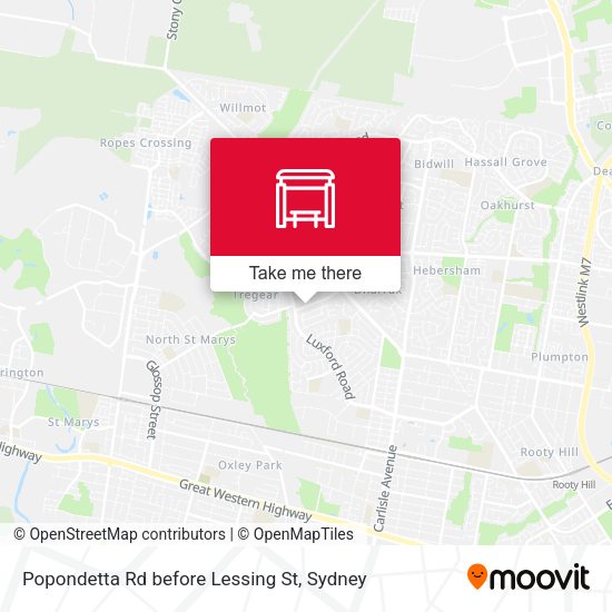 Popondetta Rd before Lessing St map