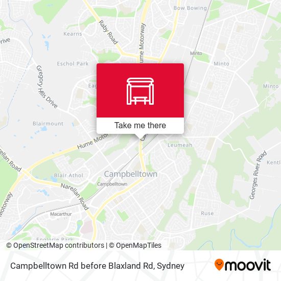 Campbelltown Rd before Blaxland Rd map