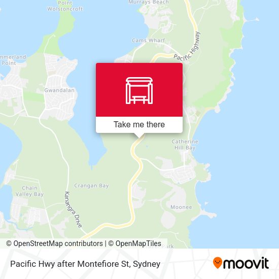 Pacific Hwy after Montefiore St map