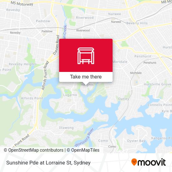 Sunshine Pde at Lorraine St map