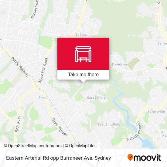 Eastern Arterial Rd opp Burraneer Ave map