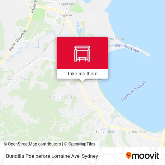 Bundilla Pde before Lorraine Ave map