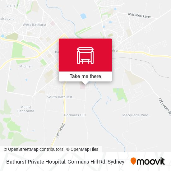 Bathurst Private Hospital, Gormans Hill Rd map
