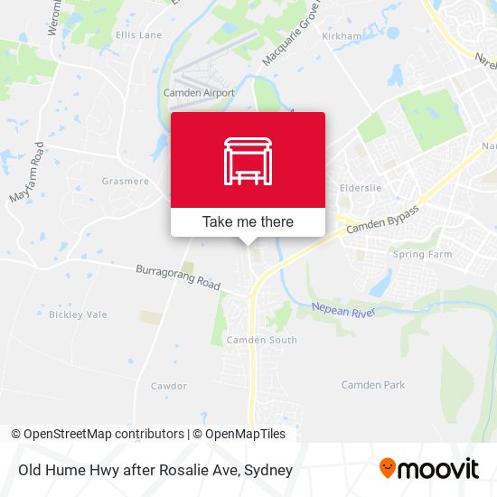 Old Hume Hwy after Rosalie Ave map
