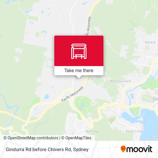 Gindurra Rd before Chivers Rd map