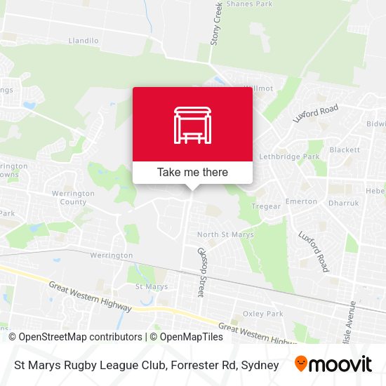 St Marys Rugby League Club, Forrester Rd map