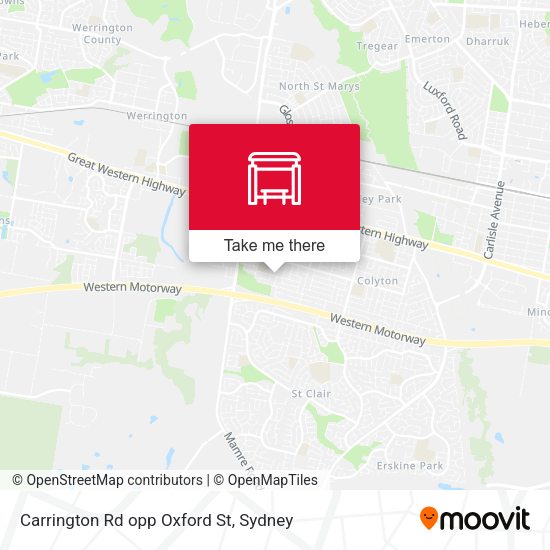 Carrington Rd opp Oxford St map
