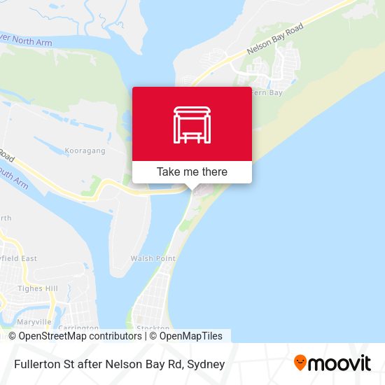 Fullerton St after Nelson Bay Rd map