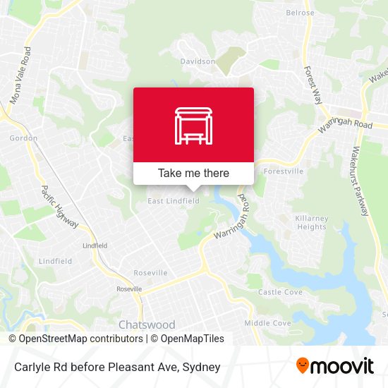 Carlyle Rd before Pleasant Ave map