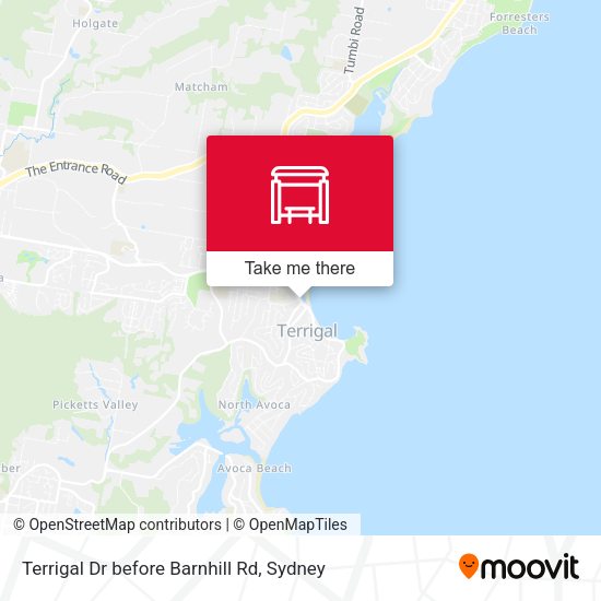 Terrigal Dr before Barnhill Rd map