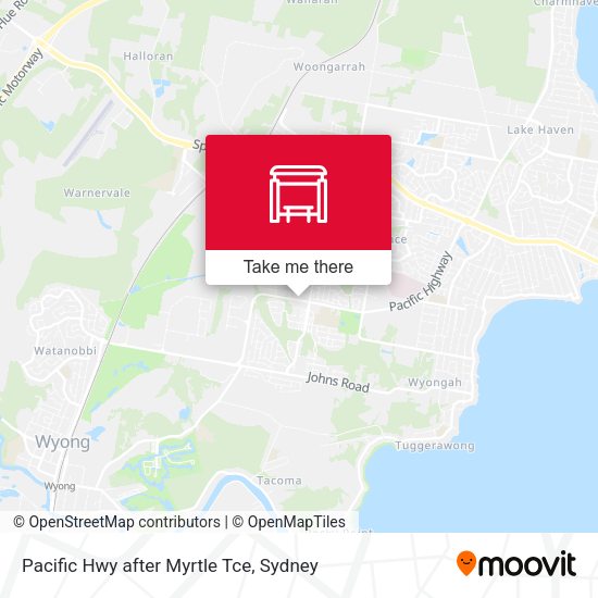 Pacific Hwy after Myrtle Tce map