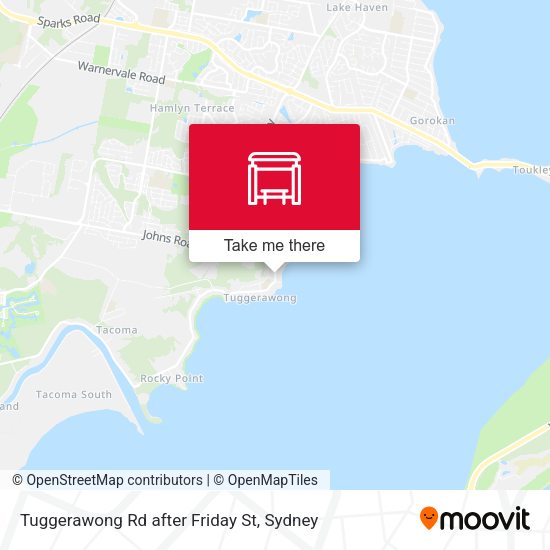 Tuggerawong Rd after Friday St map