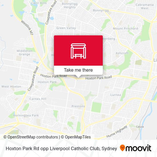 Hoxton Park Rd opp Liverpool Catholic Club map