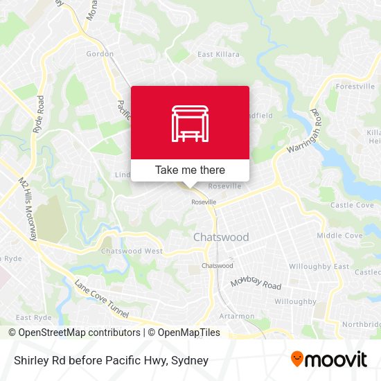 Shirley Rd before Pacific Hwy map