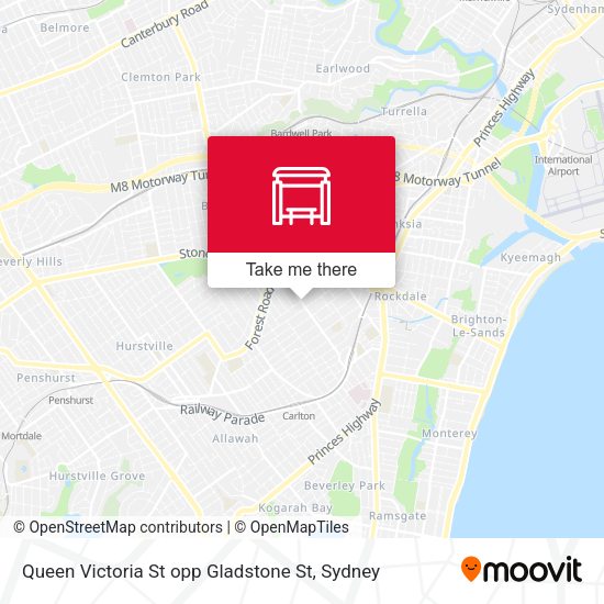 Queen Victoria St opp Gladstone St map