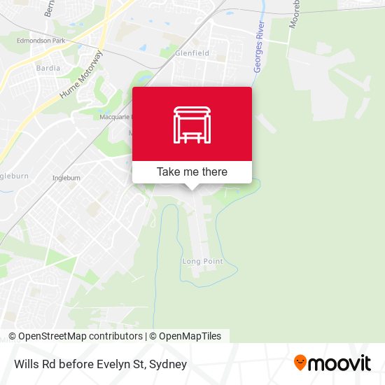 Wills Rd before Evelyn St map