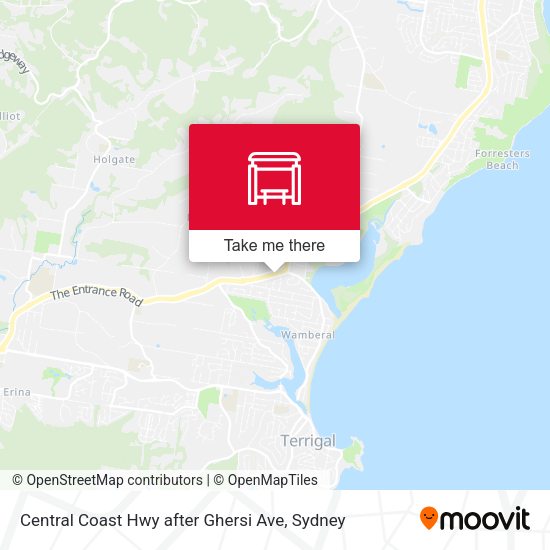 Central Coast Hwy after Ghersi Ave map