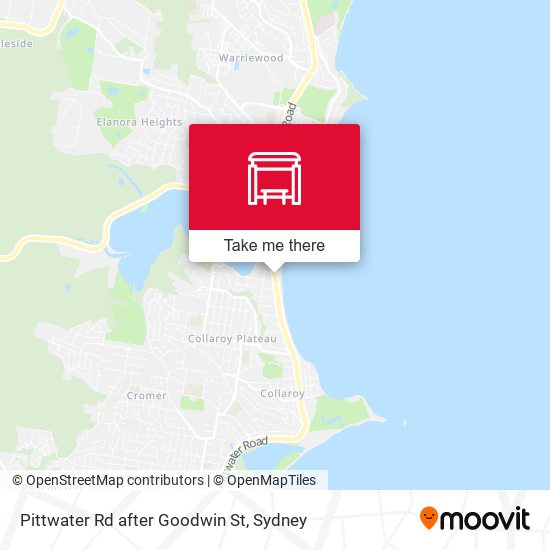Pittwater Rd after Goodwin St map