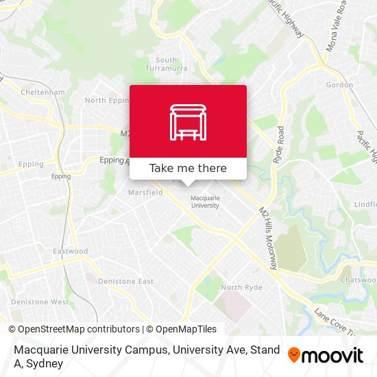 Macquarie University Campus, University Ave, Stand A map