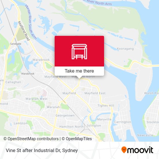 Vine St after Industrial Dr map