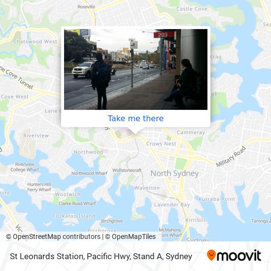 Mapa St Leonards Station, Pacific Hwy, Stand A