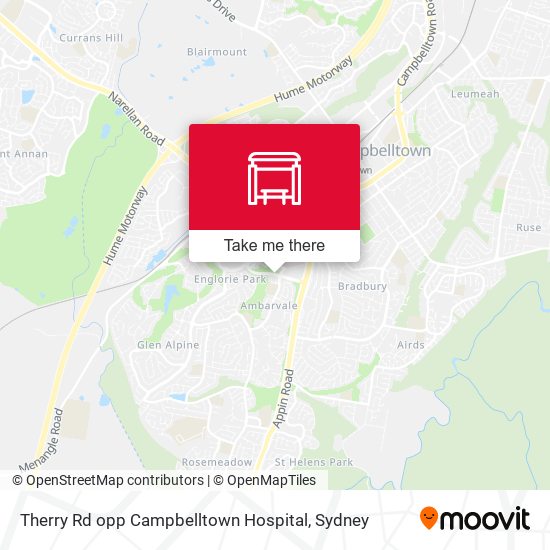 Therry Rd opp Campbelltown Hospital map