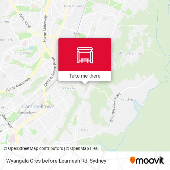 Mapa Wyangala Cres before Leumeah Rd