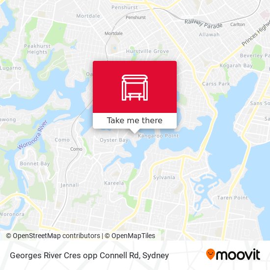 Georges River Cres opp Connell Rd map