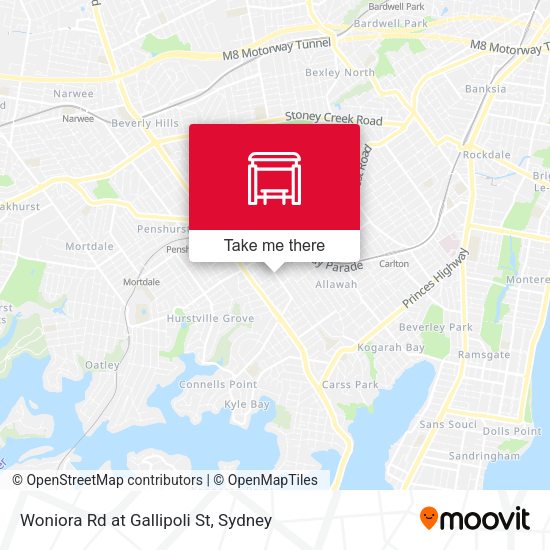 Woniora Rd at Gallipoli St map