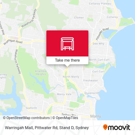 Warringah Mall, Pittwater Rd, Stand D map