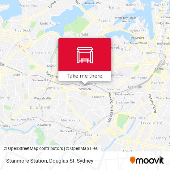 Mapa Stanmore Station, Douglas St