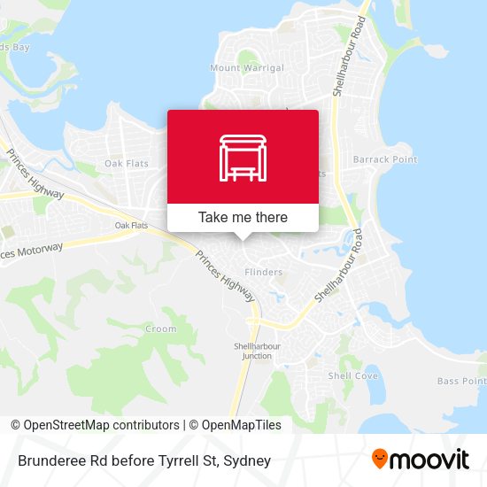 Brunderee Rd before Tyrrell St map