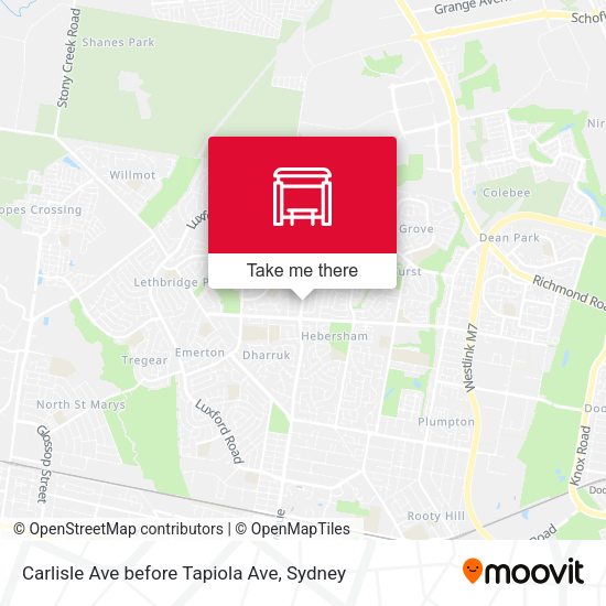 Carlisle Ave before Tapiola Ave map