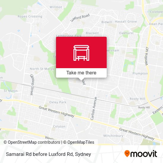 Samarai Rd before Luxford Rd map