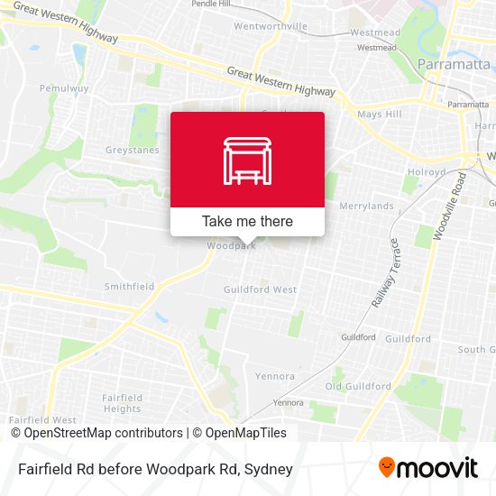 Fairfield Rd before Woodpark Rd map