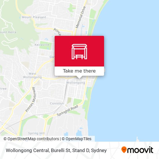 Wollongong Central, Burelli St, Stand D map
