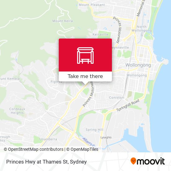 Princes Hwy at Thames St map