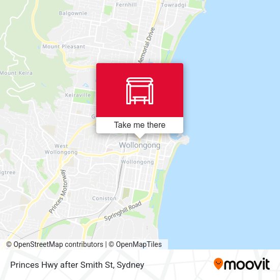 Princes Hwy after Smith St map