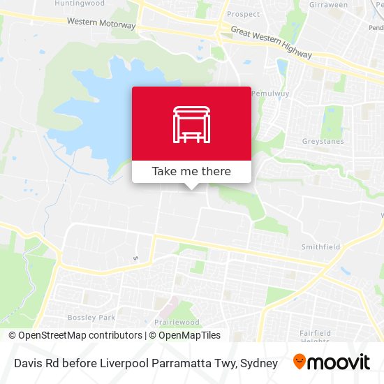 Davis Rd before Liverpool Parramatta Twy map