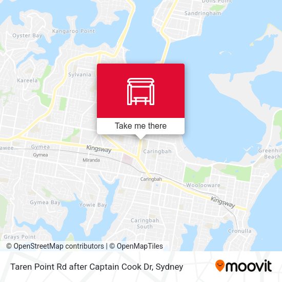 Taren Point Rd after Captain Cook Dr map