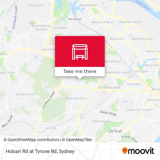 Hobart Rd at Tyrone Rd map